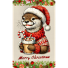 Christmas otter with hot chocolate