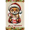 Christmas marten with hot chocolate