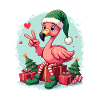 Weihnachten Flamingo Elfe