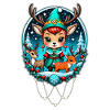 A cute reindeer elf style
