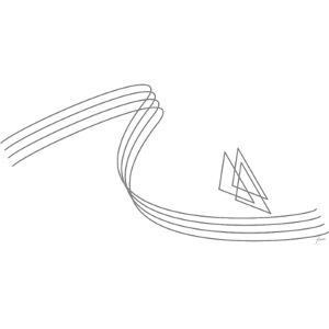 Windsurfen in der Welle - Linien (grey)