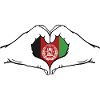 Afghanistan Flag Hands Heart Shape