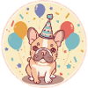 French Buldog Dogs Birthday Comic