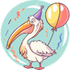 Pelican Bird Birthday Comic