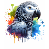 African grey parrot motif