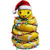 Kugelpython Schlange Weihnachtsmütze Xmas