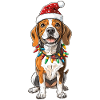Beagle Dog Christmas Hat Xmas