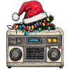 Music Box Santa Hat Xmas