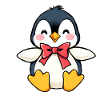 Charmanter Pinguin mit roter Fliege