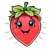 Happy Cartoon Strawberry Character