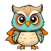 Adorable Blue Owl Superhero