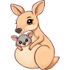 Loving Kangaroo & Sleepy baby Duo