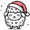 Cute Christmas Motif Sheep