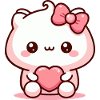 Chiot Kawaii avec cœur