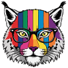 Lynx Katzenbrille Bunt Cool