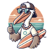 Cool Beach Pelican Cartoon Design