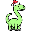 Dinosaur Brontosaurus Santa Claus