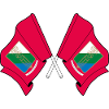 Deux drapeaux Abruzzes Italie