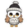 Owl Winter Comic Hat