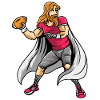Rugby Footballer Superhero Football