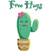 Cute cactus loves hugs