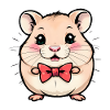 Entzückender Hamster mit roter Fliege