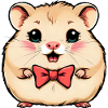 Charmanter Hamster mit roter Fliege