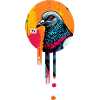 Street art pigeon