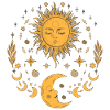 Vintage Sun Moon & Stars, Celestial Boho