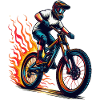 Flammender Mountainbike-Ritt