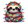 Cute Sloth Christmas String Lights