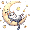 Moon and cat with stars