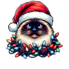 Birman Cat Christmas Hat Xmas