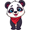 Playful Panda in Red Bandana