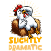 Slightly Dramatic – Chicken on Hay Bale