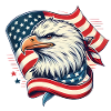 Patriotic Eagle with American Flag