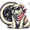 Patriotic Bulldog Solar Eclipse