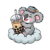 Koala drinking bubble tea