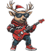 Deer Christmas Rocker Guitar