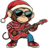 Monkey Christmas Rocker Guitar
