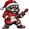 Bear Christmas Rocker Guitar