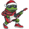 Frog Christmas Rocker Guitare