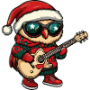 Owl Christmas Rocker Guitar