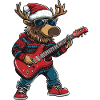 Moose Christmas Rocker Guitare