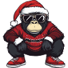 Gorilla Weihnachten Noël laid