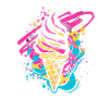cream cone paint blobs