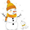 Snowman and dog