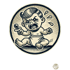 Retro cartoon spoiled little baby