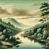 River view with beautiful natural landscape