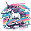 Regenbogen Einhorn Skateboard